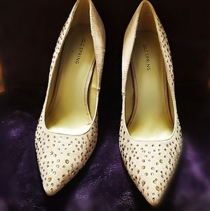 Aldo Rhinestone Suede Heel